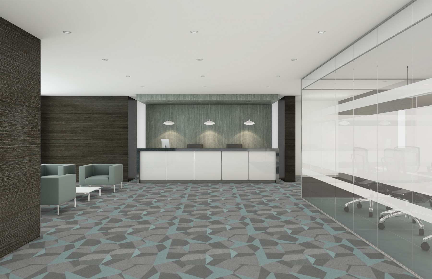 Shaw Contact Hexagon Carpet Tile Aerial Progression 24.9" x 28.8" x 14.4" Builder(45 sq ft/ctn)