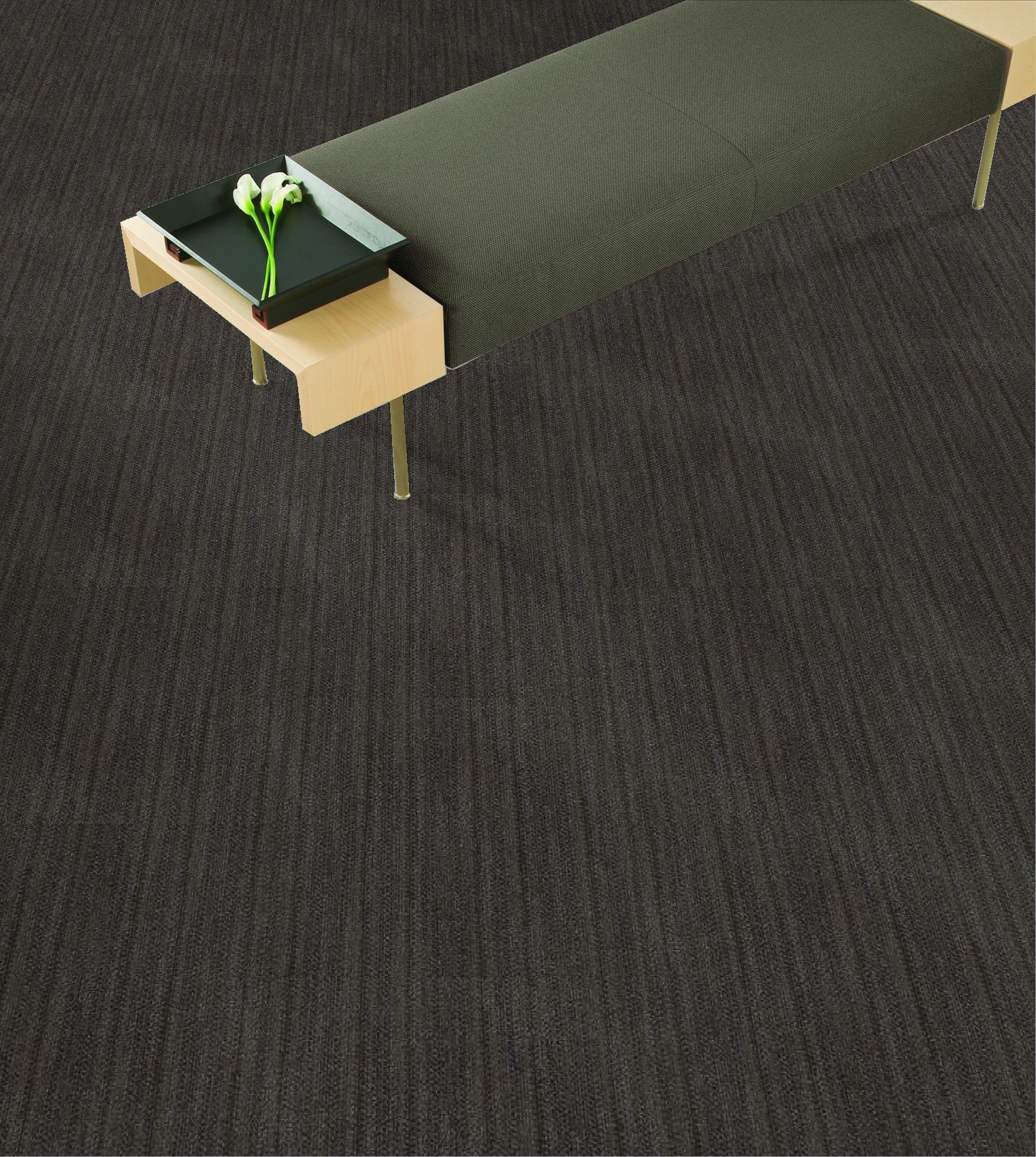 Shaw Glitz Carpet Tile Black Cashmere 24" x 24" Premium(48 sq ft/ctn)