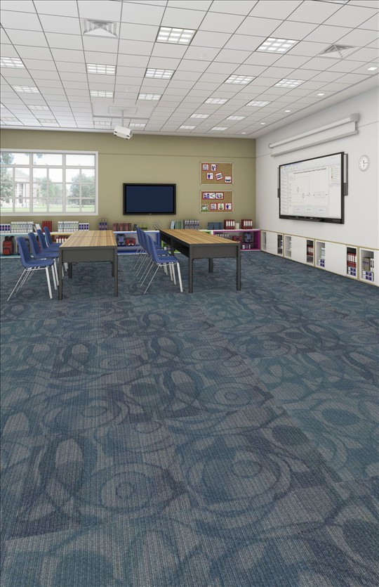Shaw Speak In Design Modular Carpet Tile Baseline Blue 24" x 24