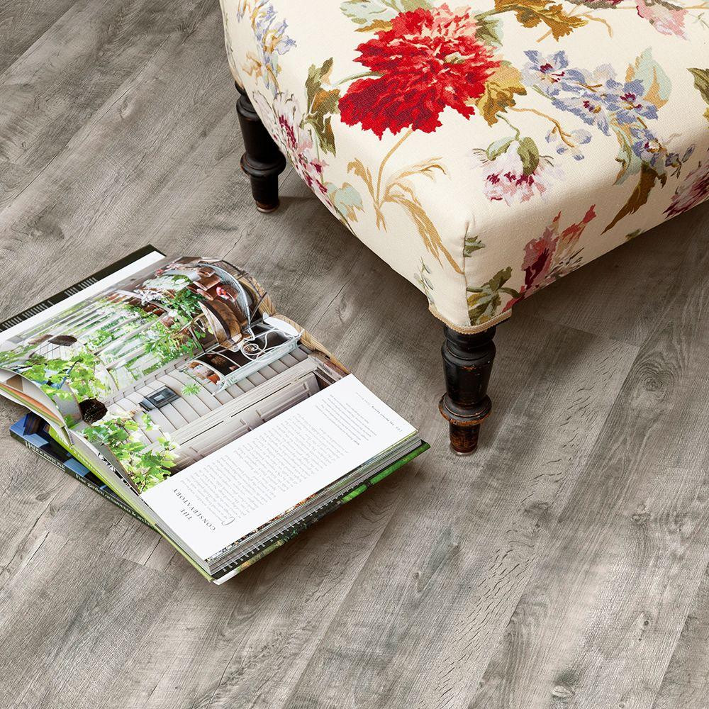 IVC LVT 6" x 36" Stony Oak Grey Luxury Vinyl Plank Builder(20.34 sq ft/ctn)