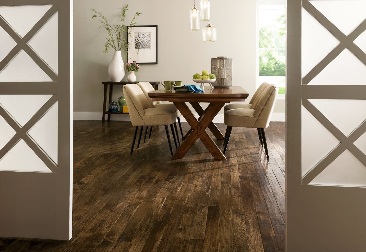 Armstrong Flooring American Scrape Solid Hickory - River House Room Scene