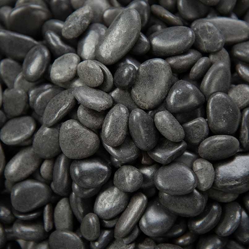 MSI Piedra Black Pebbles .25" - .75" Medium Polished Finish 40 LB