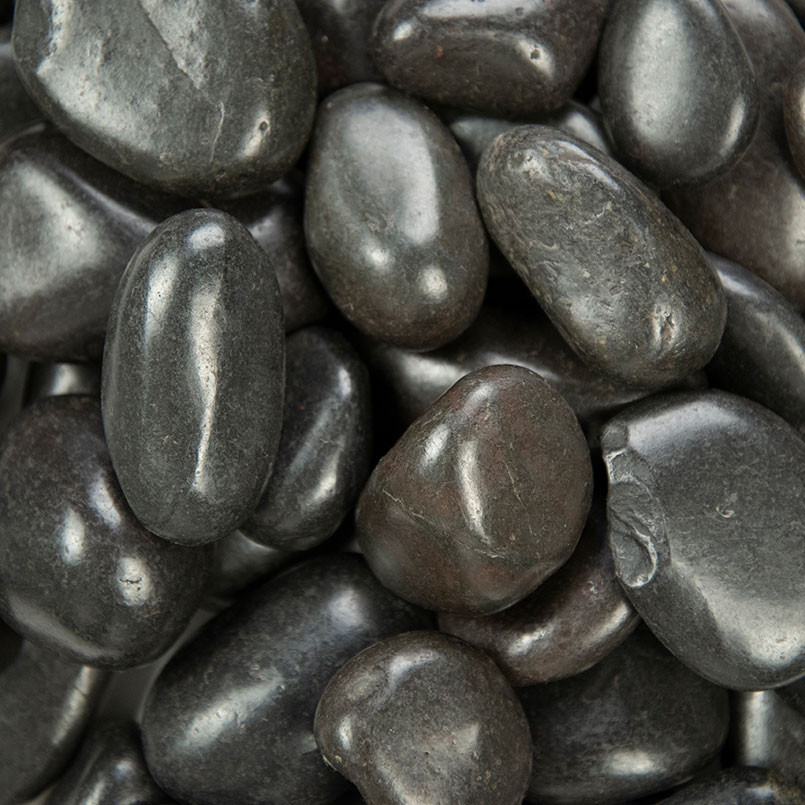MSI Piedra Black Pebbles 1" - 2" Medium Polished Finish 40 LB