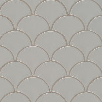 MSI Retro Scallop Gray 6mm Glossy Mosaic Porcelain Tile Premium (13.65 sq.ft/ctn)