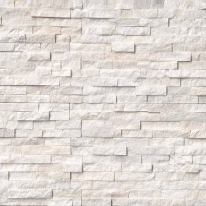 MSI RockMount Arctic White Splitface Stacked Stone 6" x 24" Panel