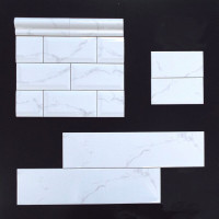 Diastone Fashion 2 Series 2" X 6" Cararra White Bullnose Ceramic Tile Premium 