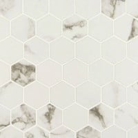 MSI Pietra Statuario 2" x 2" Hexagon Mosaic Matte Porcelain Tile Premium (8.00 sq.ft/ctn)