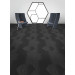 Shaw Linear Shift Hexagon Carpet Tile Black Charcoal Room Scene